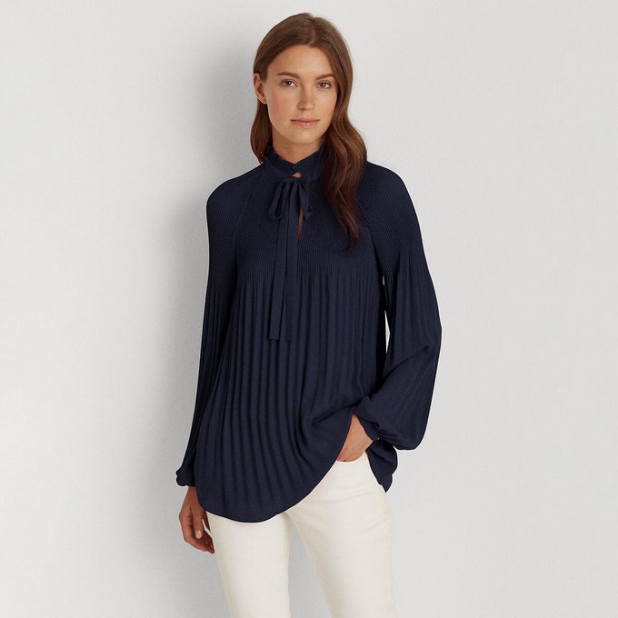 Bluse Mit Schleife Lange Armel Marine Lauren Ralph Lauren La Redoute