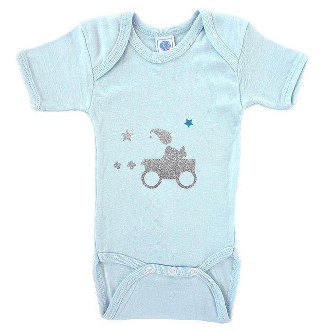 Body Bebe 100 Coton Manches Courtes Lutin Voiture Bleu Les Griottes La Redoute