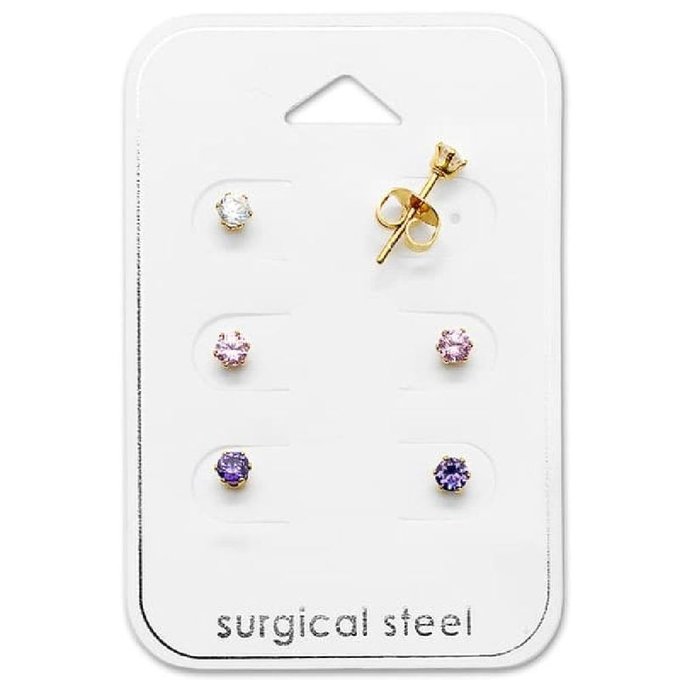 Ensemble Lot Boucles d/'Oreilles Rond Puces Acier Inoxydable