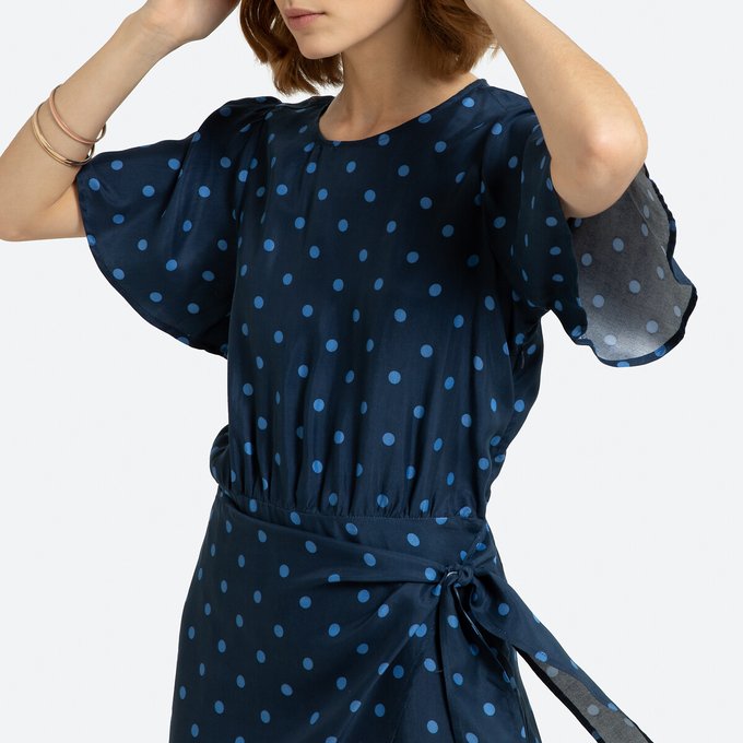 short sleeve polka dot dress