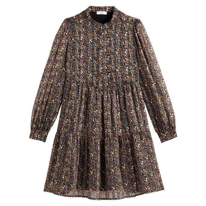 Vestido modelo envelope, estampado floral