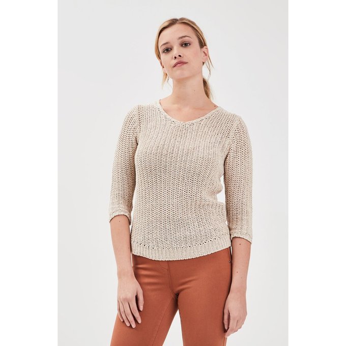 Pull manches 34 ajouré irisé Breal | La Redoute Pull manches 34 ajouré irisé Breal | La Redoute