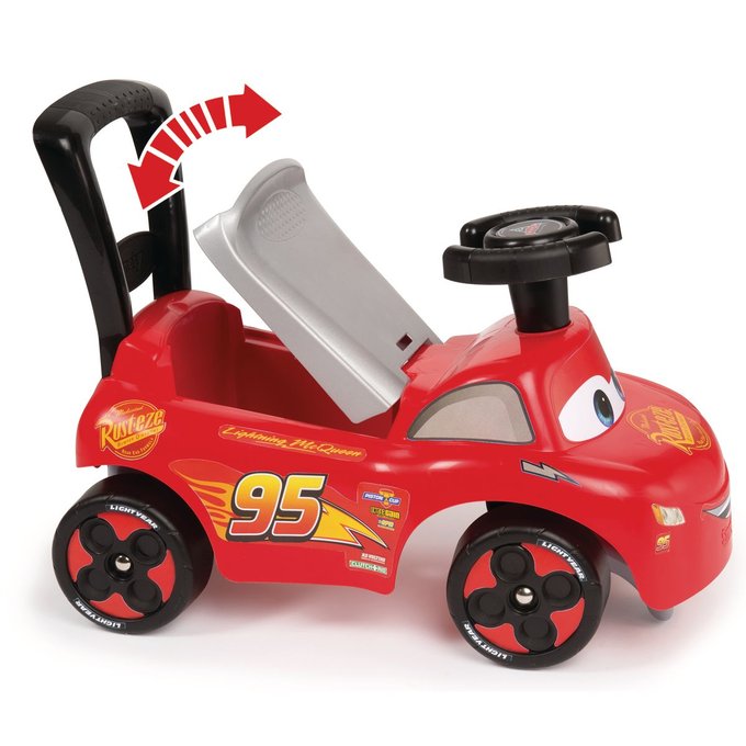 smoby porteur auto bascule electrique rouge