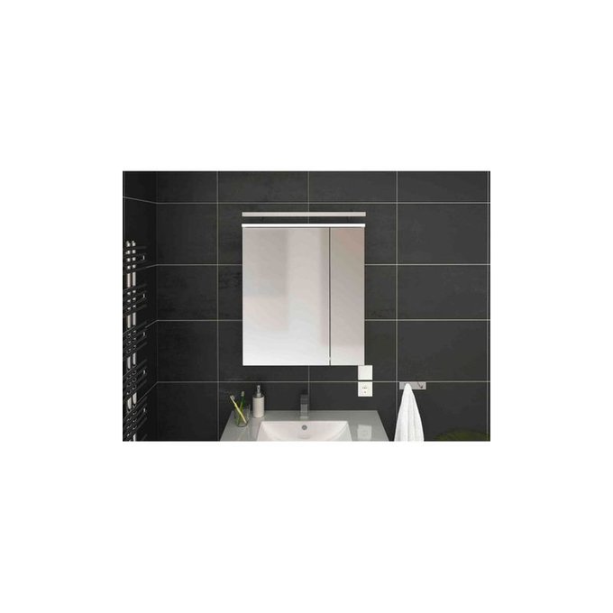 Armoire De Toilette Miroir En Teck Pour La Salle De Bain 65 Cm Armoire De Salle De Bain Miroir 2 Portes