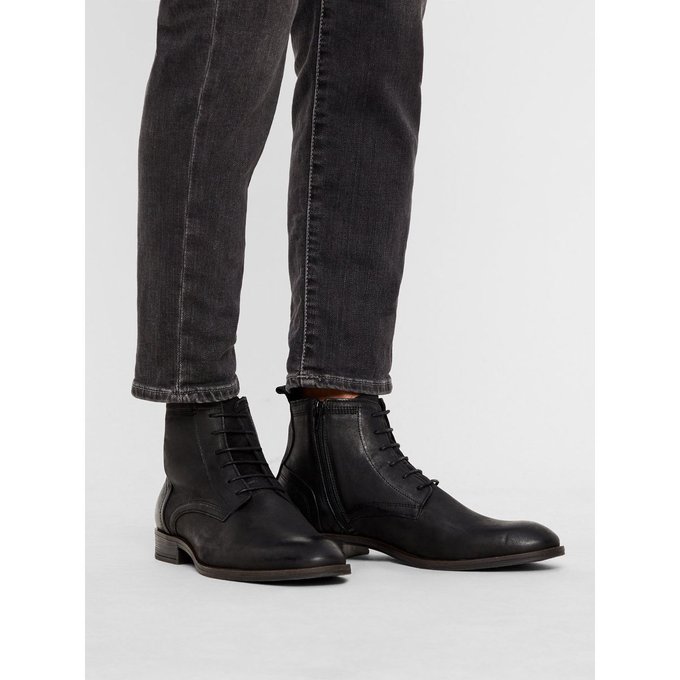 bottine à lacet noir homme