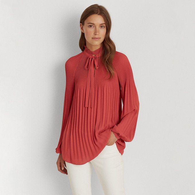 Bluse Mit Grosser Schleife Am Kragen Rosa Lauren Ralph Lauren La Redoute