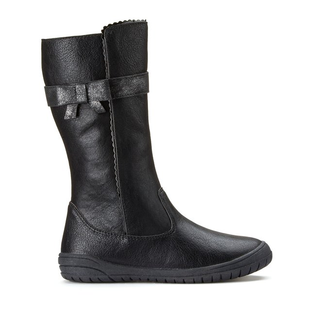 Kids Recycled Calf Boots with Zip Fastening