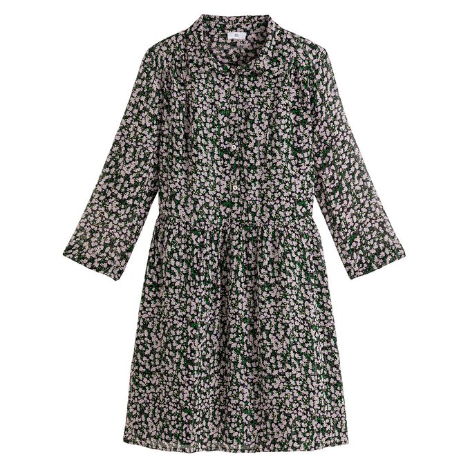 Vestido evasé tipo camisa
