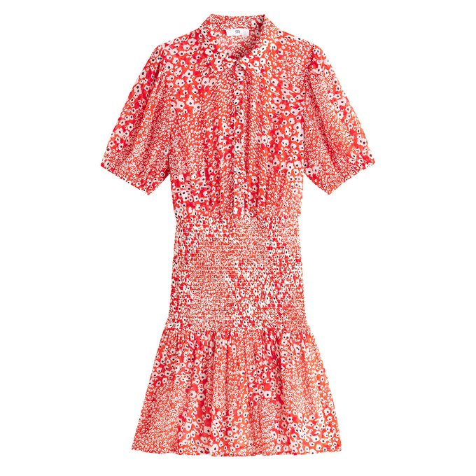 Vestido largo e curto, estampado floral