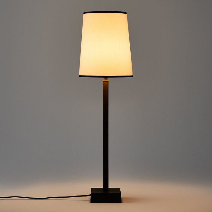 Fanya Cone Lampshade 25cm Diameter Ecru Black Am Pm La Redoute Fanya Cone Lampshade 25cm Diameter, Small Lamp Shade World Market