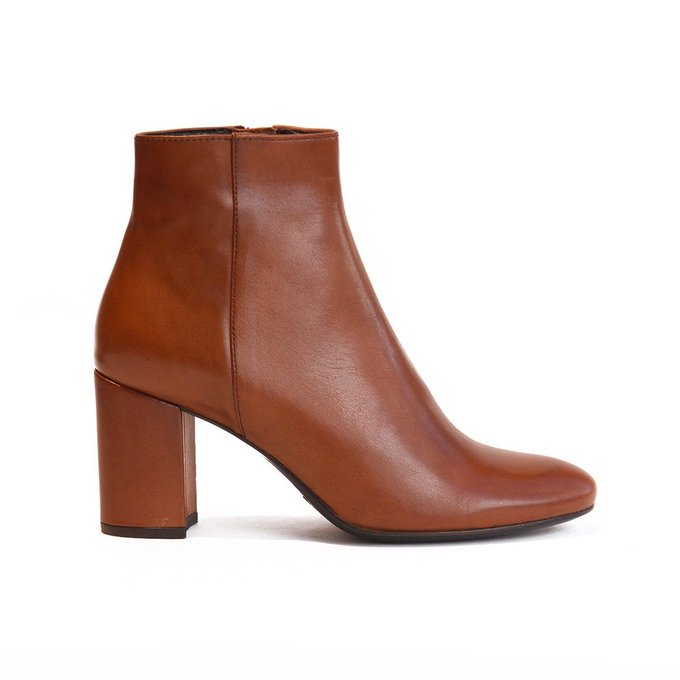 en clair influente Bottine jeune la talon à marron cuir W2HIED9