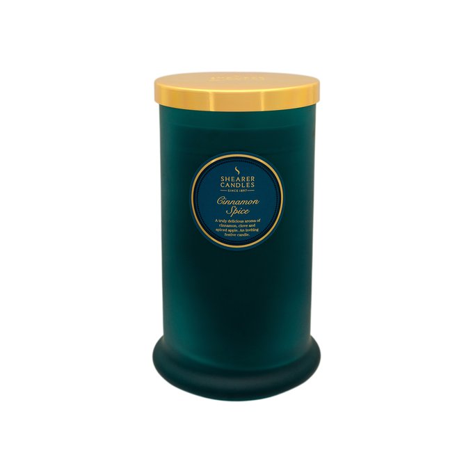 Teal Shearer Candles Large /"Cinnamon Spice/" Scented Tin Candle