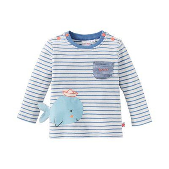 Bornino T-shirt /à manches longues baleine top b/éb/é v/êtements b/éb/é /écru//bleu