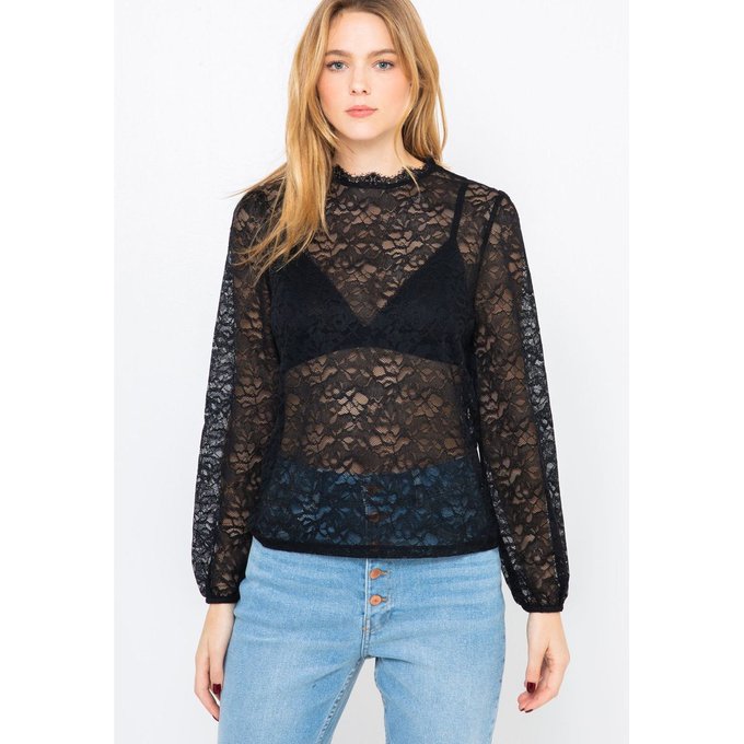 Top full dentelle noir Camaieu | La Redoute