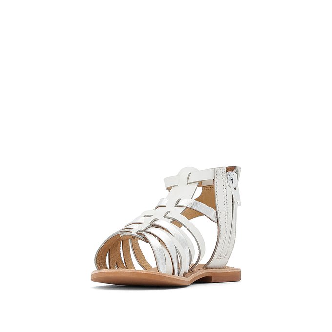 Sizes 8.5-6 La Redoute Collections Big Girls Leather Gladiator Sandals