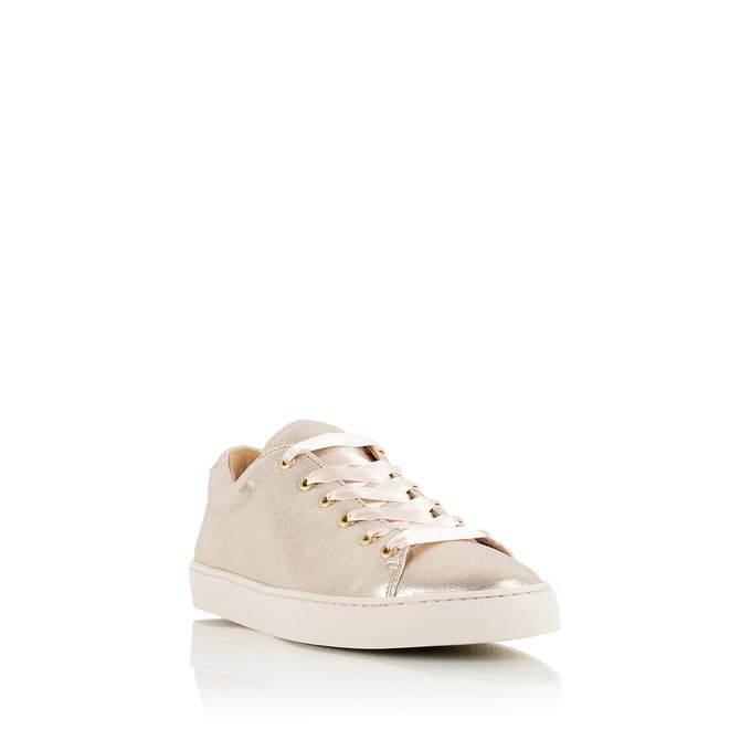 Baskets à lacets en cuir la satinée doré Bobbies | La Redoute Baskets à lacets en cuir la satinée doré Bobbies | La Redoute