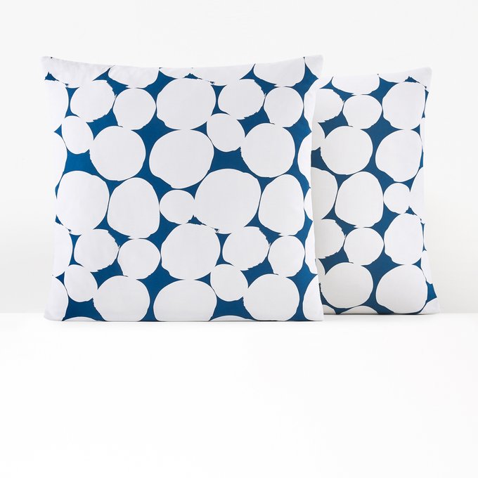 Glenans Pillowcase In Nautical Print Cotton Blue Print White La