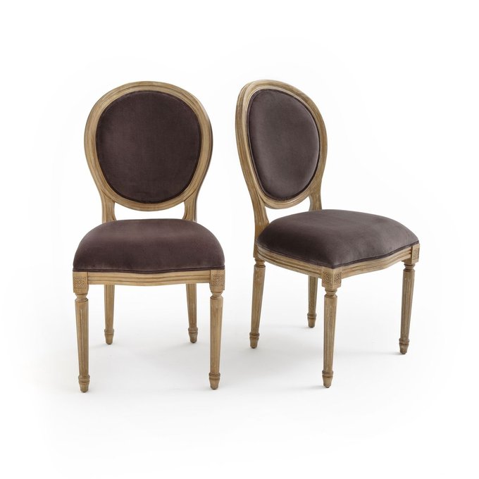 Lot De 2 Chaises Médaillon Velours Trianon