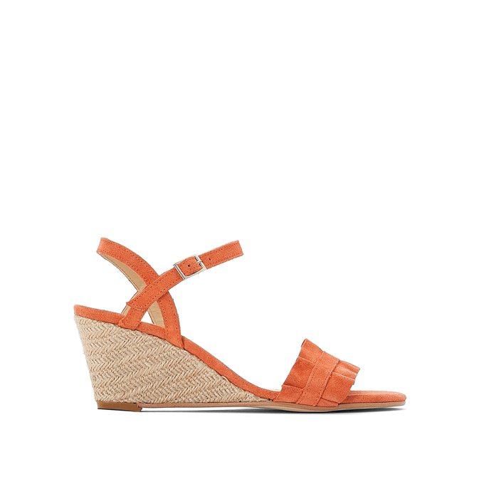 orange wedge heel shoes