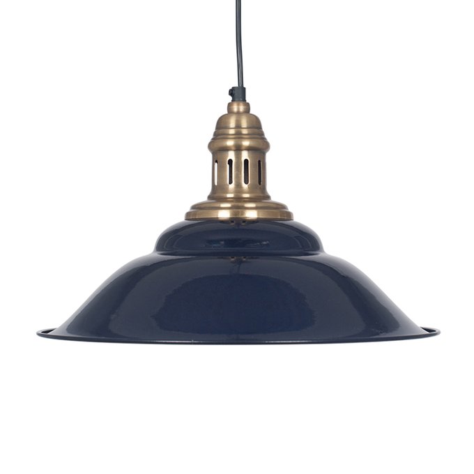 Industrial Cafe Pendant Ceiling Light In Navy Antique Brass Navy So Home La Redoute