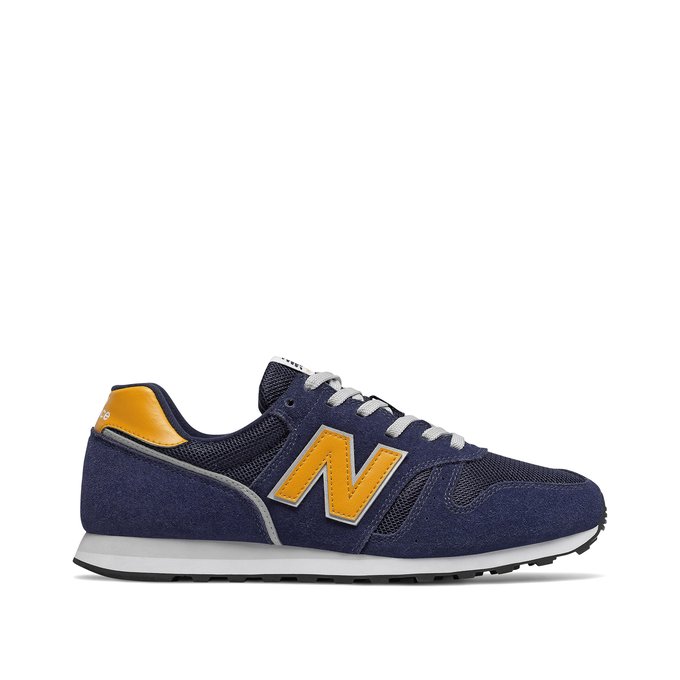 373 leather mix trainers , blue/yellow 