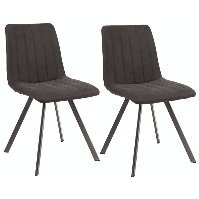 Chaise De Table Tissu Et Metal Style Scandinave Java Lot De 2