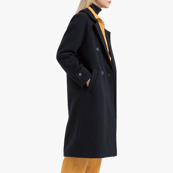 Manteau pardessus La Redoute Collections | La Redoute Manteau mi long droit | La Redoute