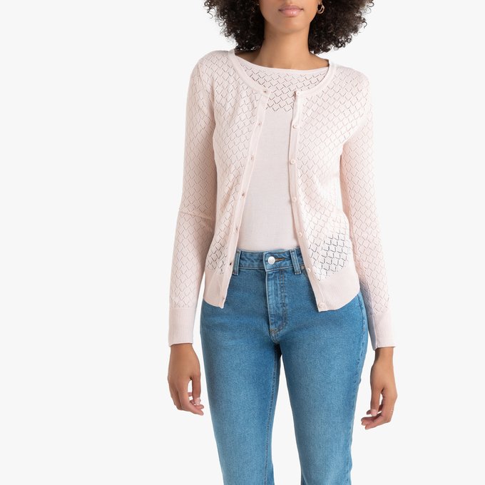 10 Sleeved Summer Asymmetric Open Cardigan Size UK 8 LA REDOUTE Long