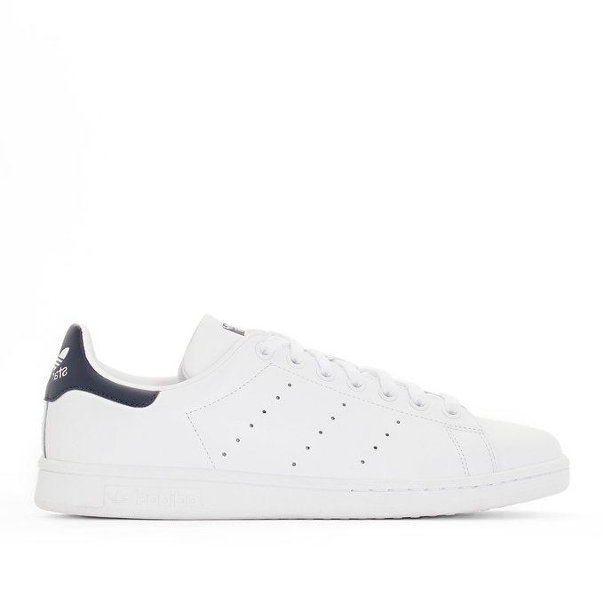 adidas navy leather trainers