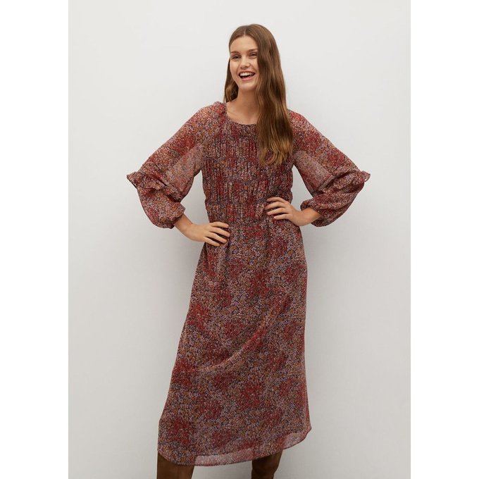 robe dentelle rouge mango