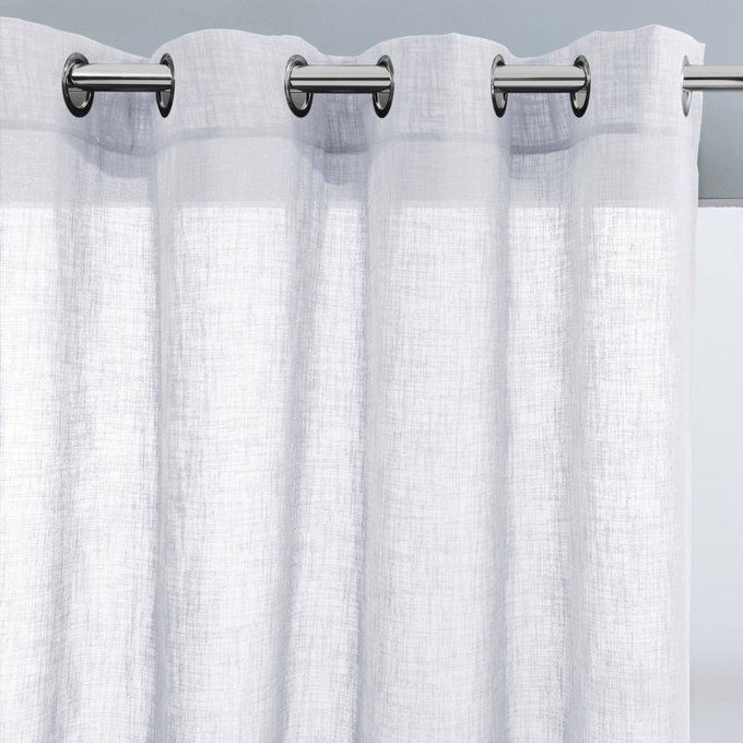 Nyong Linen Effect Single Voile Panel With Eyelets La Redoute