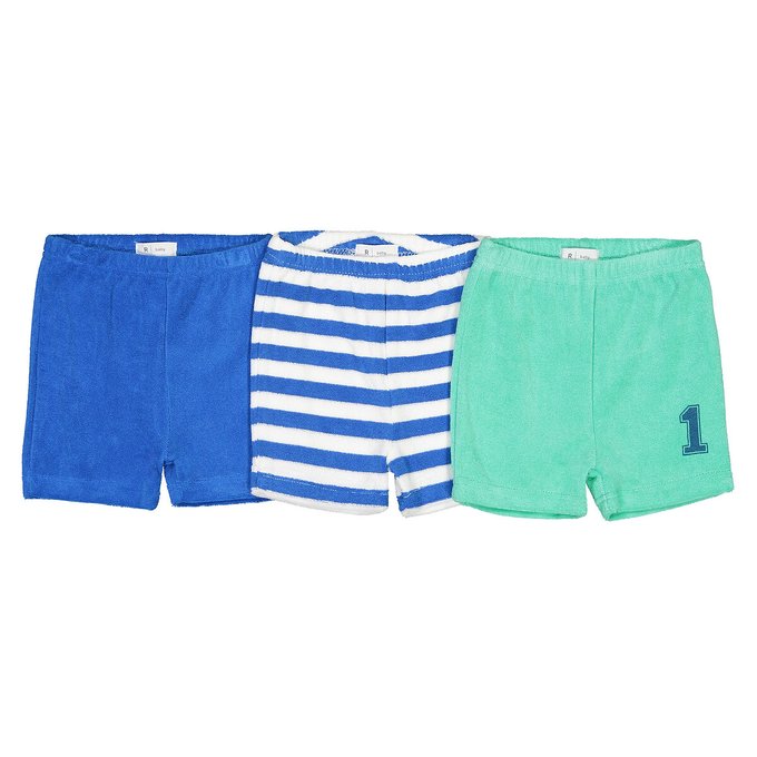 Lot De 3 Shorts Eponge 0 Mois 3 Ans La Redoute Collections Sans Coloris La Redoute