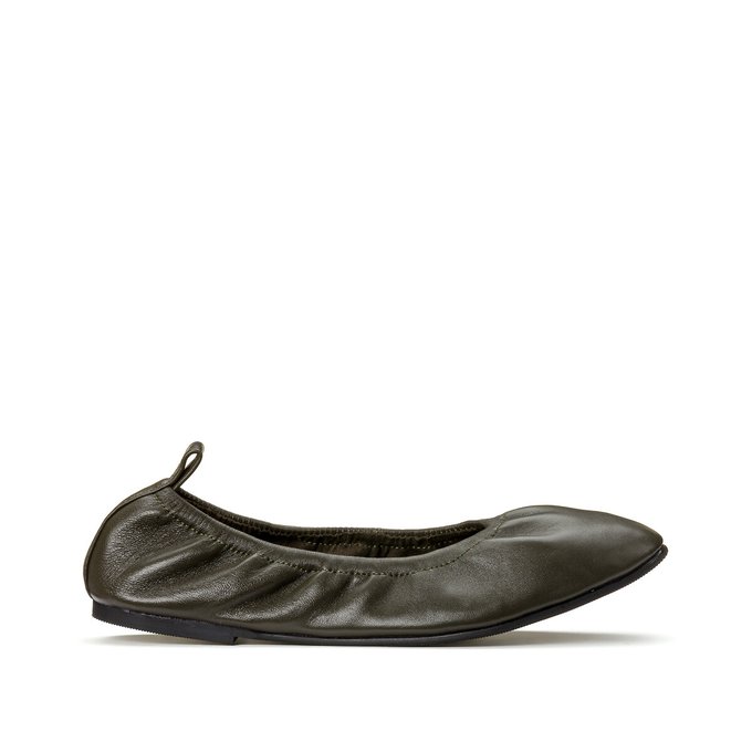 Leather Elasticated Ballet Flats