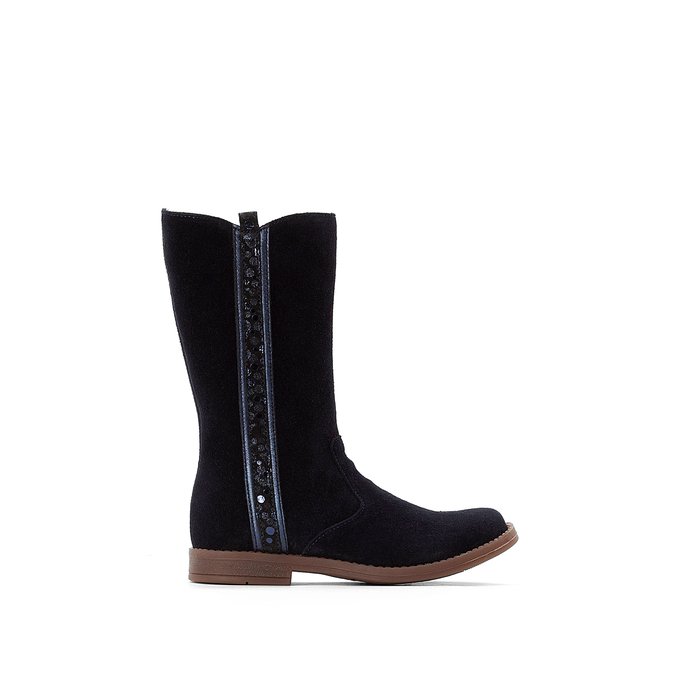 navy blue suede boots