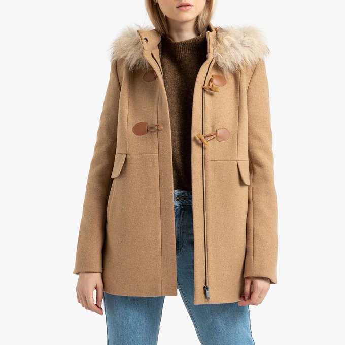 Duffle Coat Mi Long A Capuche Plein Hiver La Redoute Collections La Redoute