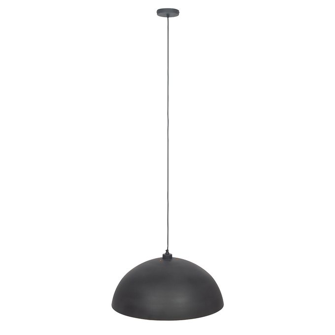 Matt Black And Gold Leaf Dome Pendant Lifestyle La Redoute - Dome Pendant Light Black