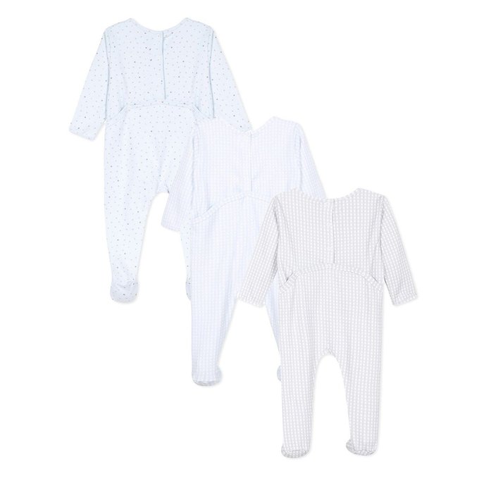 Miniman Bleu ciel Lot de 3 Pyjamas En Coton Biologique