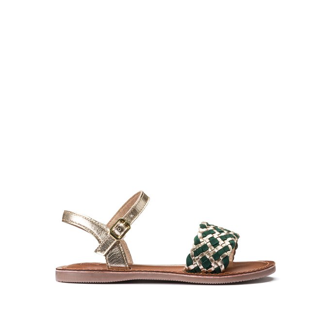 Kids Leather Plaited Sandals