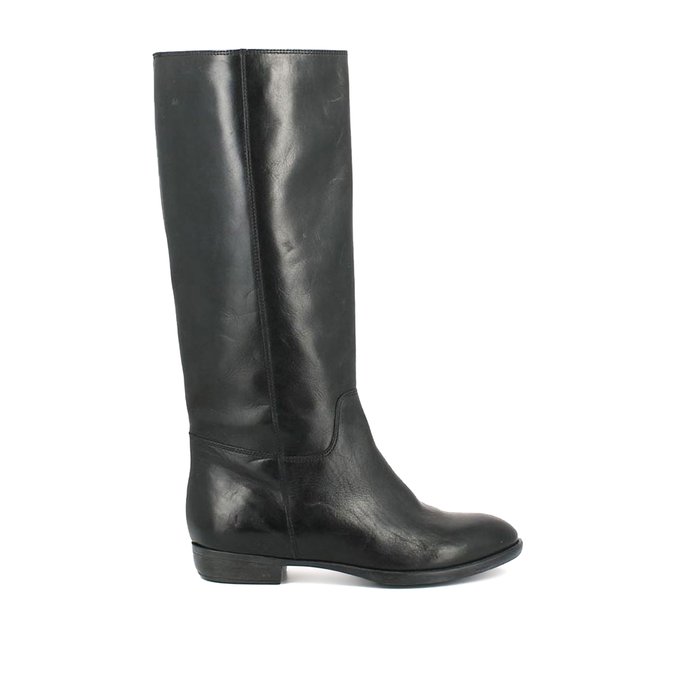 1137 flat leather knee-high boots 