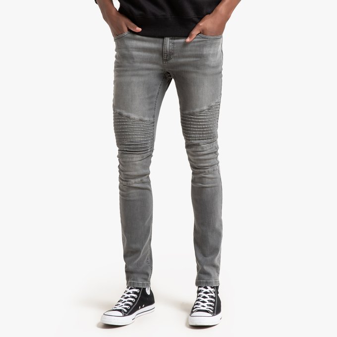 distressed biker jeans