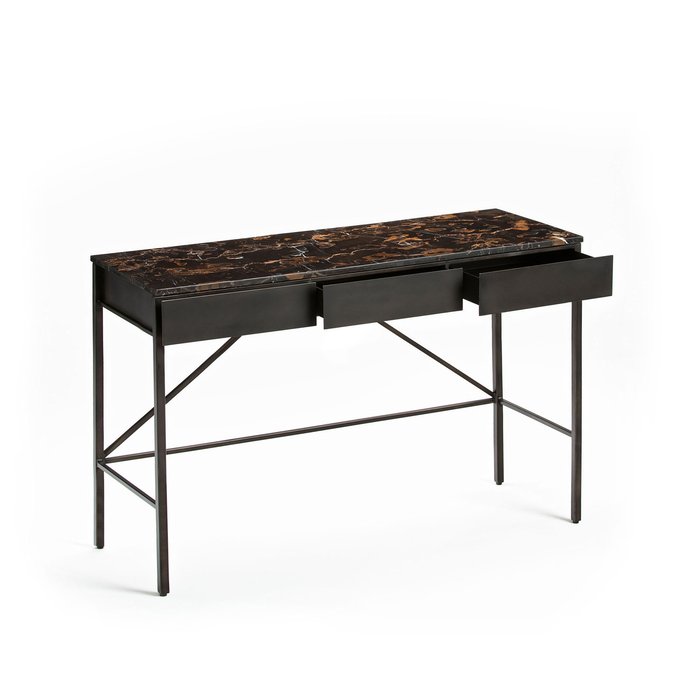 Febee Console Desk With Amber Marble Top Marble Amber Am Pm