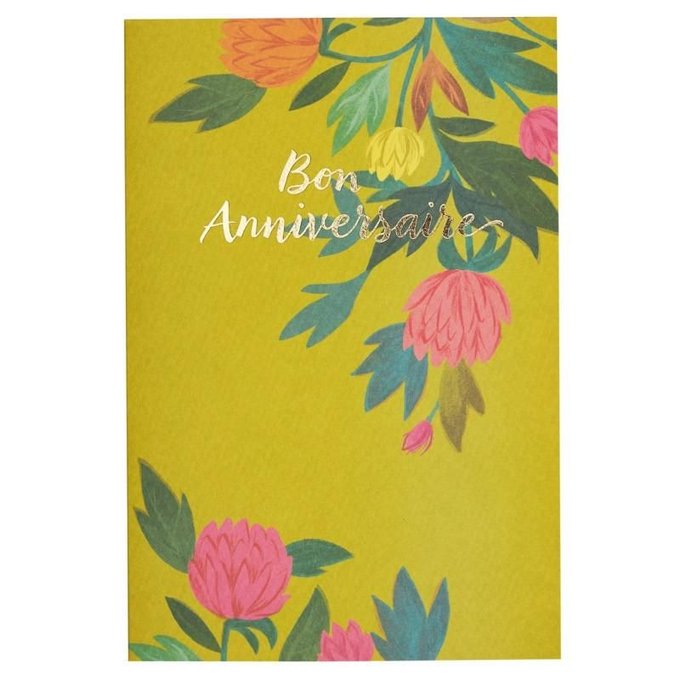 Carte De Voeux Bon Anniversaire Fleurs Vert Clair Draeger Paris La Redoute