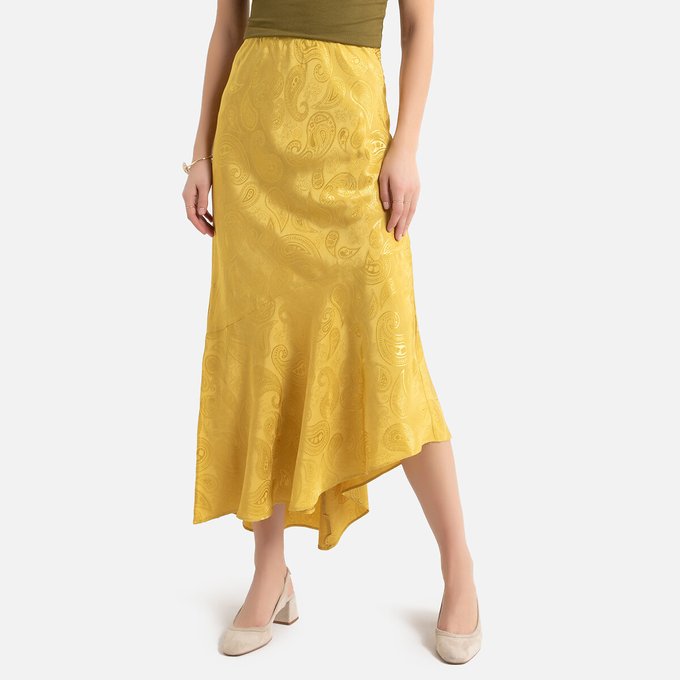 yellow ruffle maxi skirt