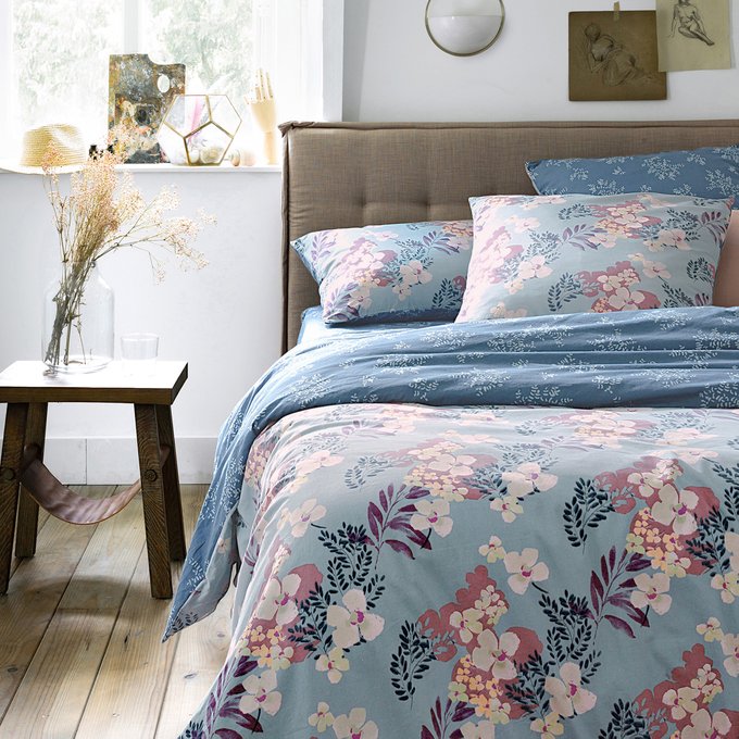 Shabby Floral Duvet Cover In Washed Cotton Floral Print La Redoute