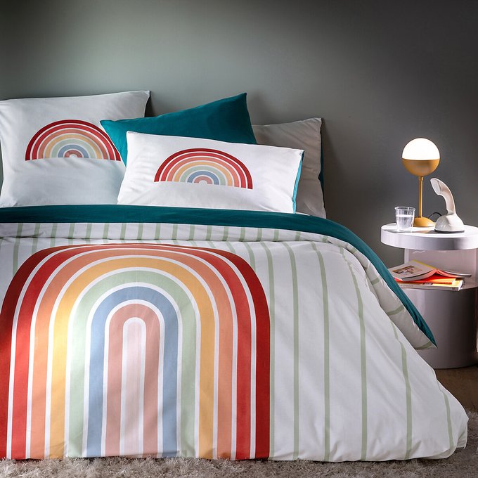 Alvara Duvet Cover In Rainbow Print Cotton Printed La Redoute