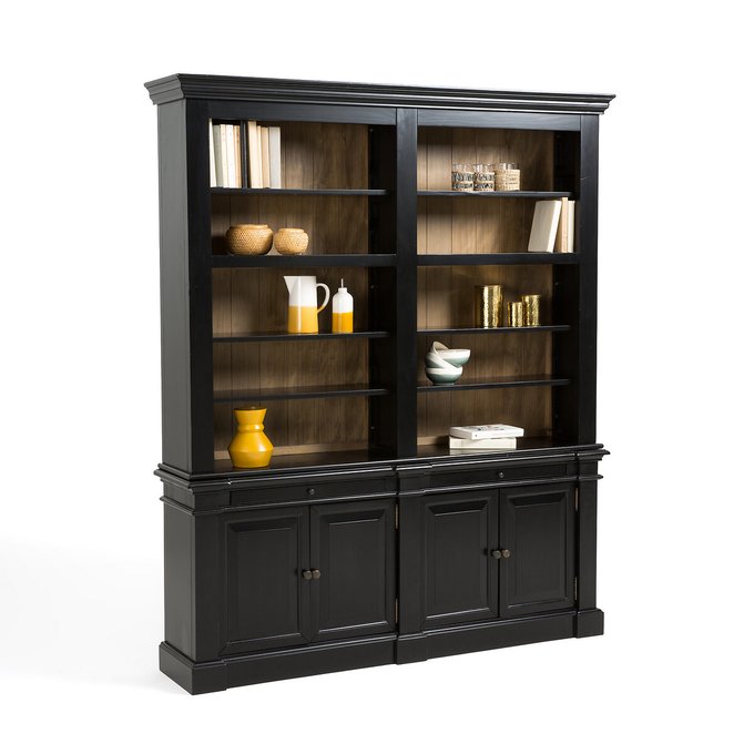 Lipstick Solid Pine Double Apothecary Cabinet Black La Redoute