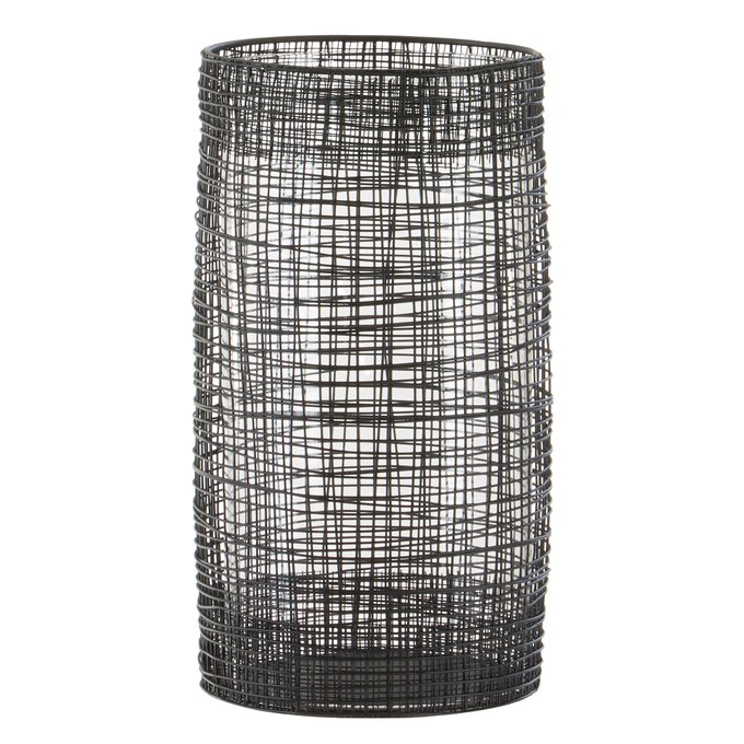 Large Lantern In Black Metal Clear Glass Black Premier La