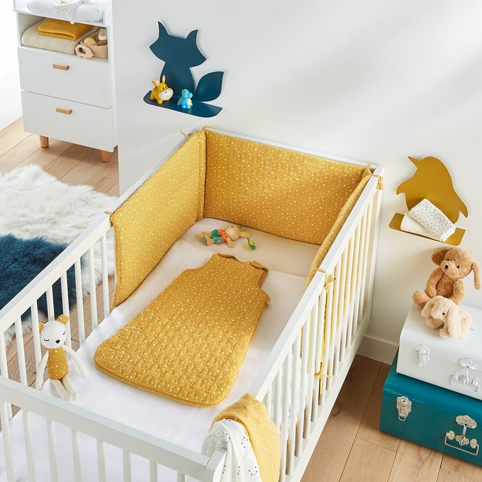 Tour De Lit Gaze De Coton Imprime Etoiles Jaune La Redoute Collections La Redoute