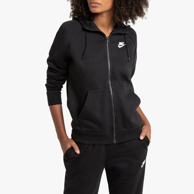 nike zip up hoodie womens black