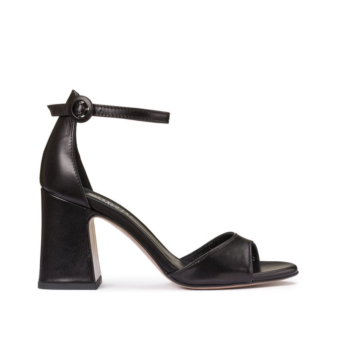 Leather Block Heel Sandals